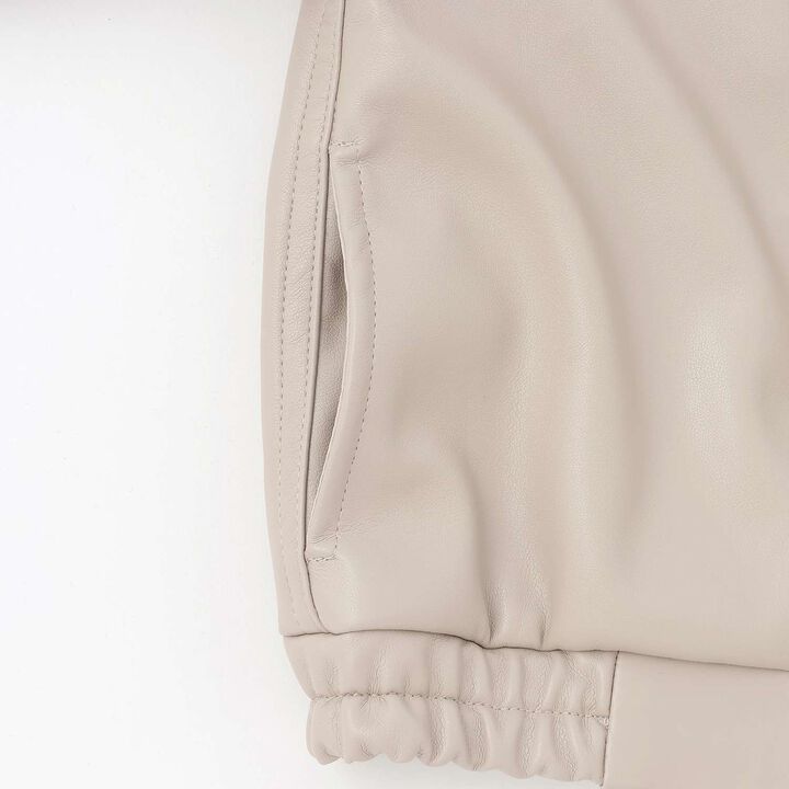 [Link] Faux Leather Jacket,Beige, medium image number 7