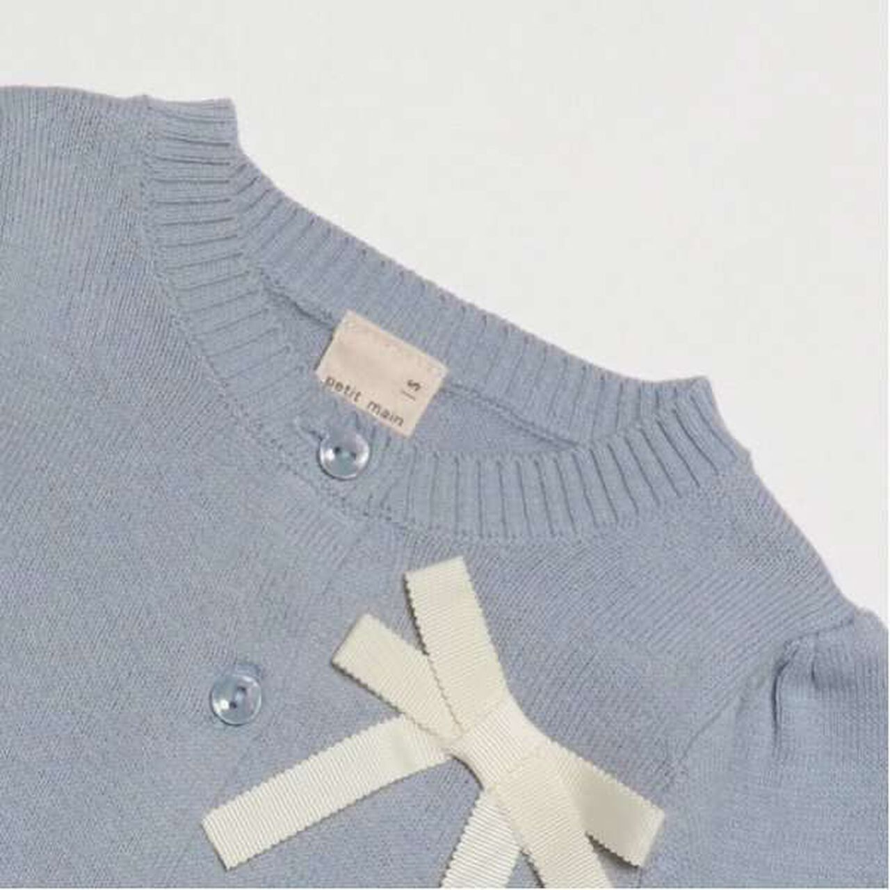 Ribbon Knit Cardigan,Sax blue, large image number 17