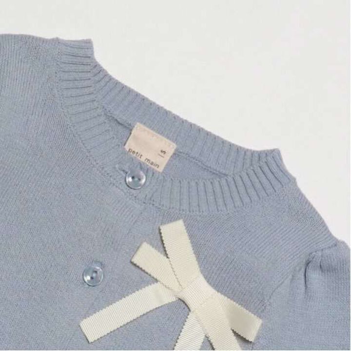 Ribbon Knit Cardigan,Sax blue, medium image number 17