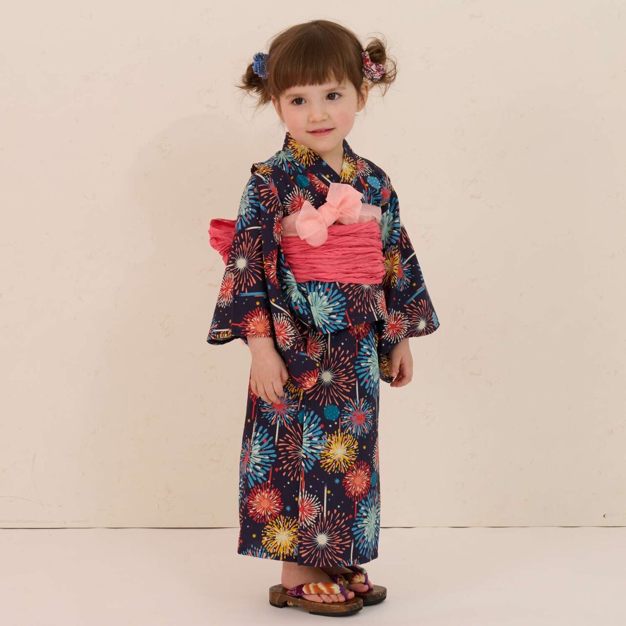 Yukata Set with Fireworks Pattern,Pearl white, large image number 20