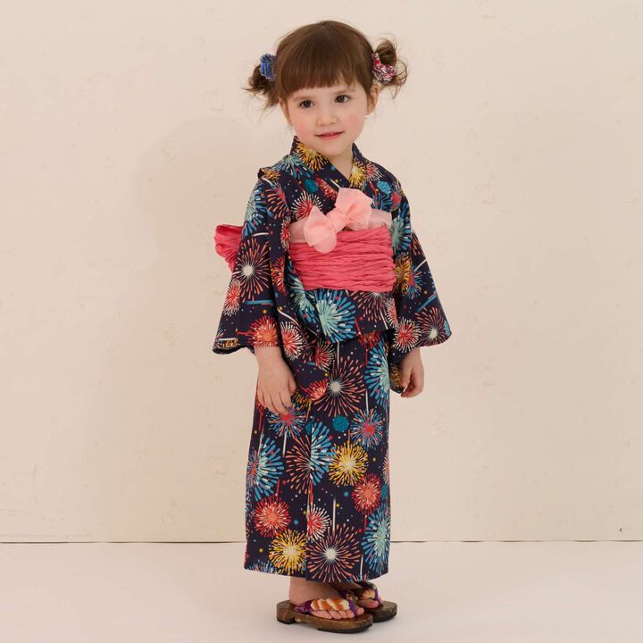 Yukata Set with Fireworks Pattern,Pearl white, medium image number 20