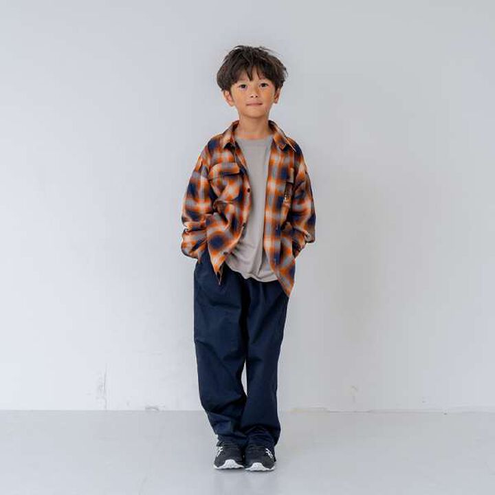 [Link] Ombre Check Emblem Embroidered Shirt,Orange, medium image number 12