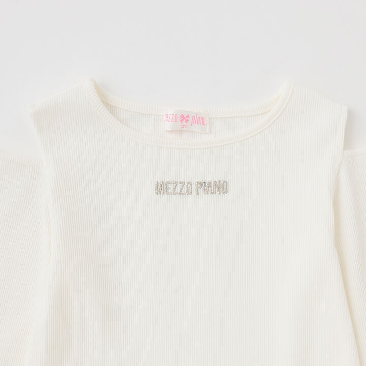 Lace-Up Ribbon Bustier & Long-Sleeve T-Shirt Set,Sax blue, medium image number 6