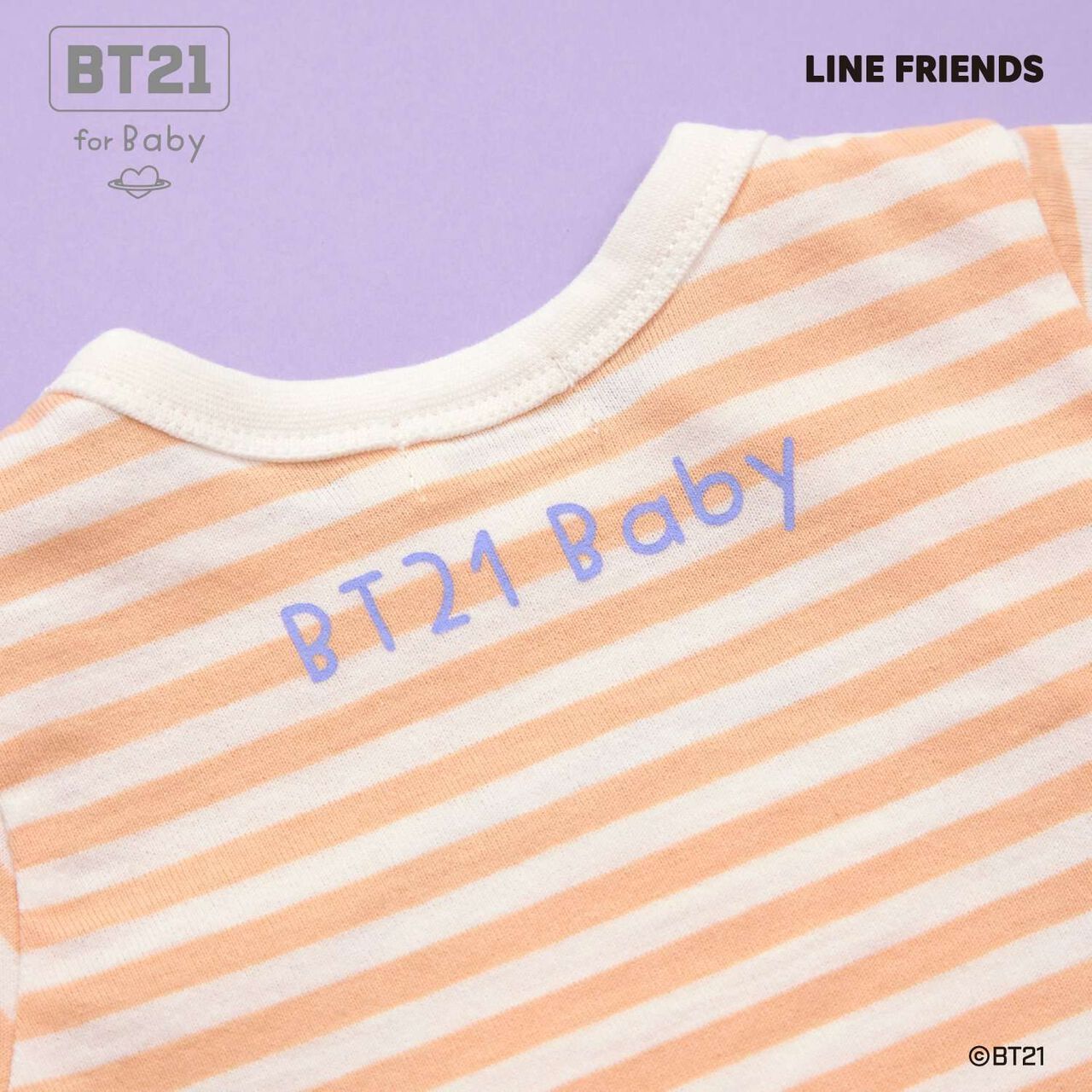 [BT21] Appliqu&eacute; Stripe Pattern Short Overall,Mint, large image number 4