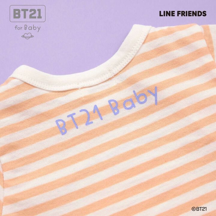 [BT21] Appliqu&eacute; Stripe Pattern Short Overall,Mint, medium image number 4
