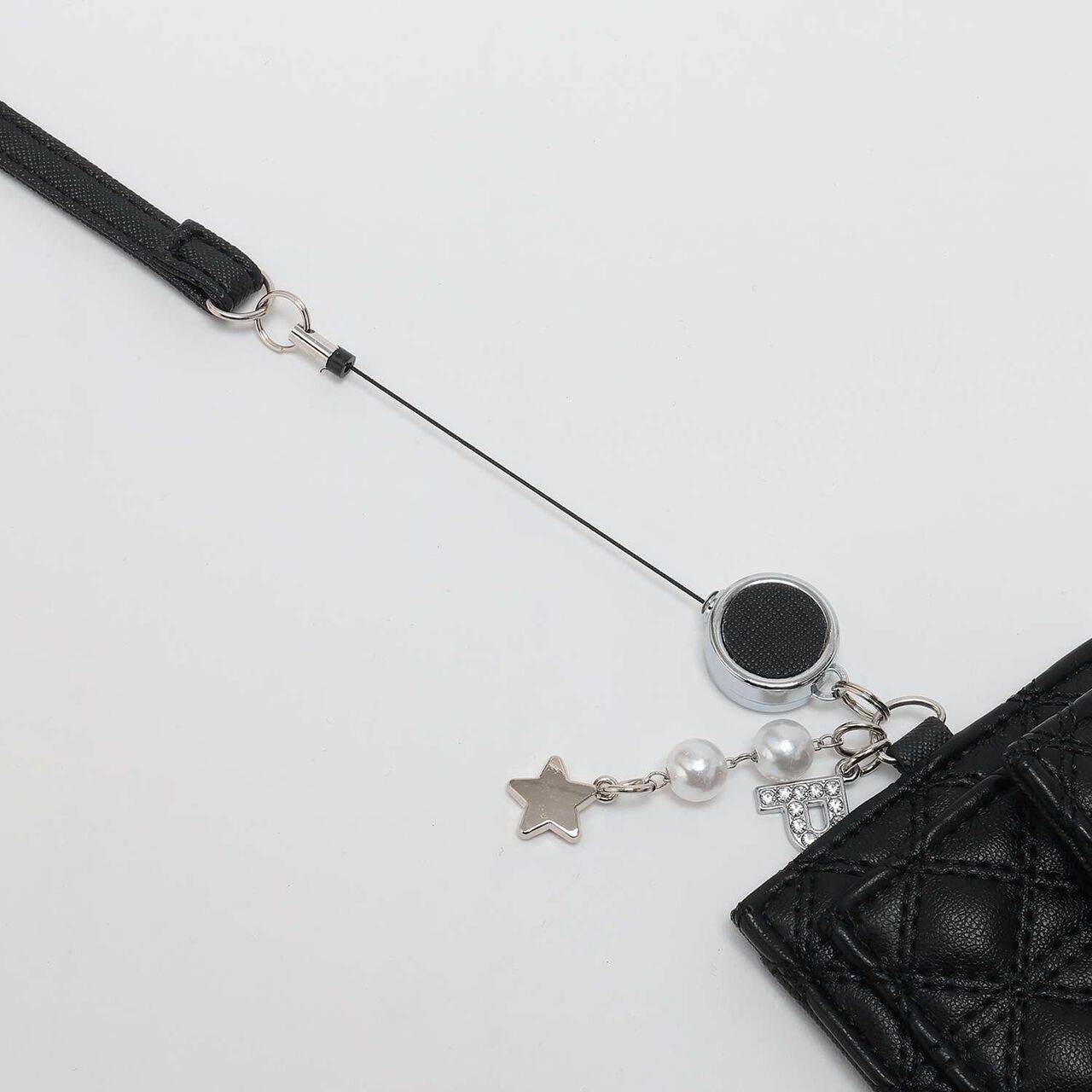 Quilted Design Multi Card Holder,Black, large image number 4