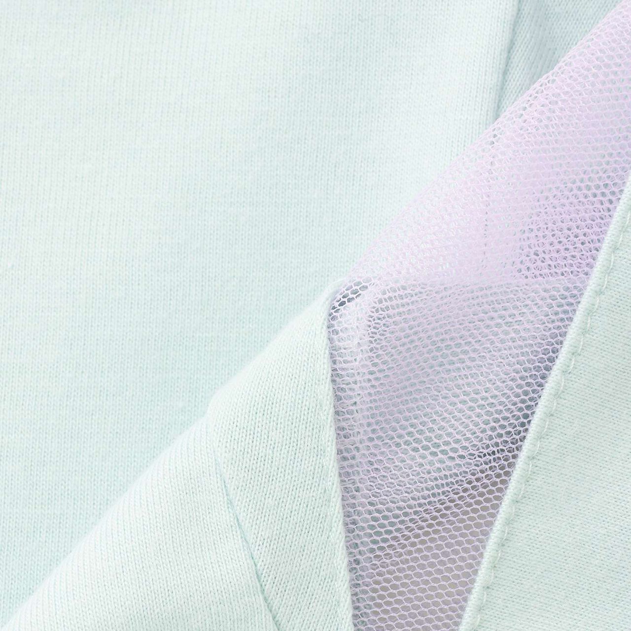 Tulle Sleeve Color Block Numbered Short Sleeve T-Shirt,Emerald green, large image number 6