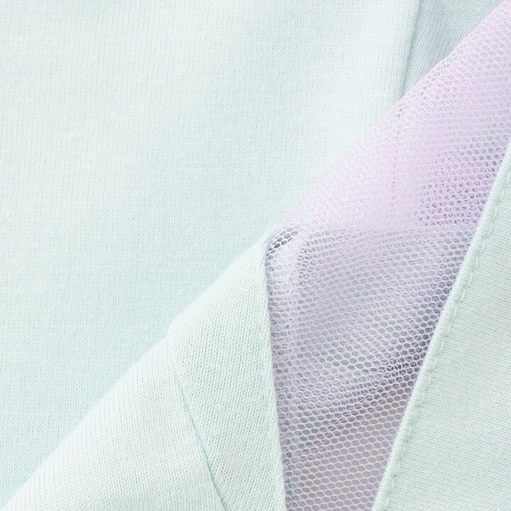 Tulle Sleeve Color Block Numbered Short Sleeve T-Shirt,Emerald green, medium image number 6