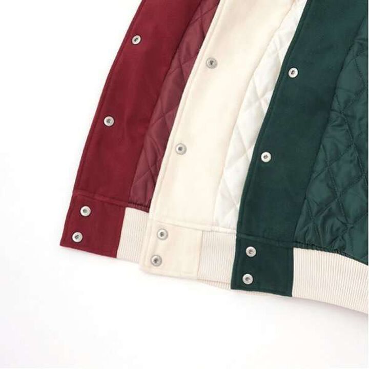 Reversible Quilted Stadium Jacket,Green, medium image number 13