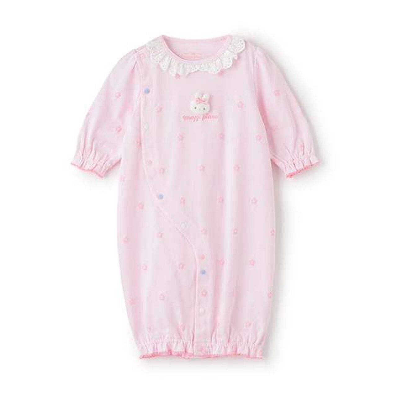Floral Pattern 2-Way All-in-One with Bunny Embroidery,Light pink, large image number 0