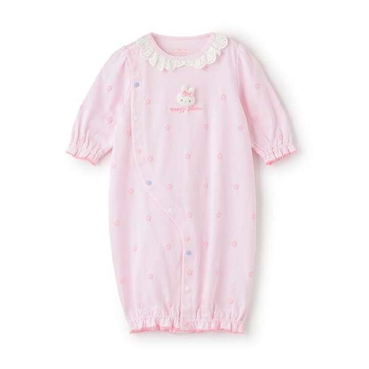 Floral Pattern 2-Way All-in-One with Bunny Embroidery,Light pink, medium image number 0
