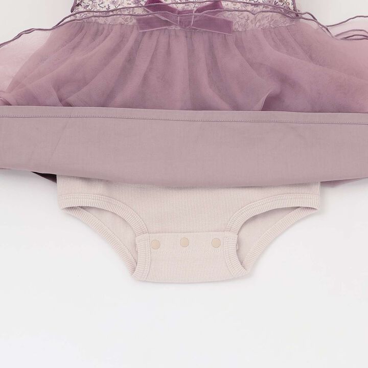 Flower Tulle Docking OP Romper,Ivory, medium image number 5