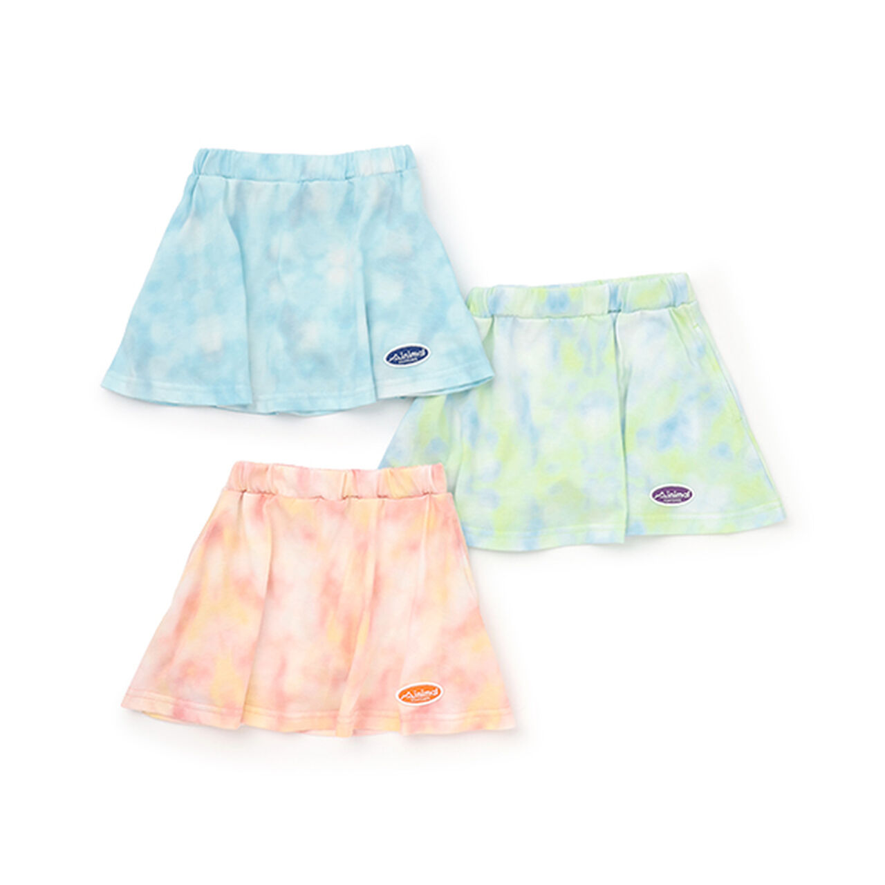 [Cool Touch] Tie-Dye Print Skirt with Inner Pants,Blue, large image number 9