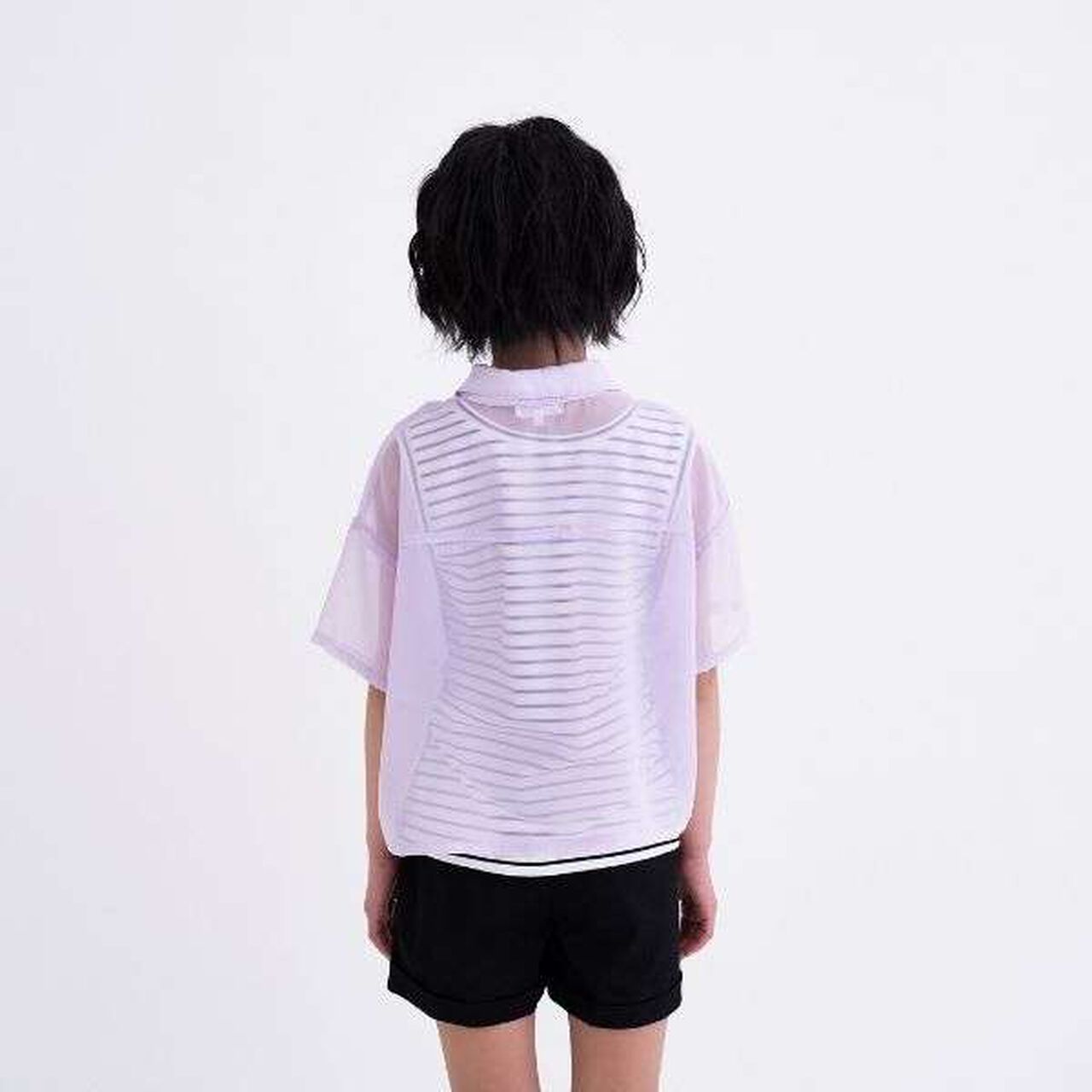 [3WAY] Short-Sleeve Sheer Shirt & Cool Sensation Tank Set,Lavender, large image number 18