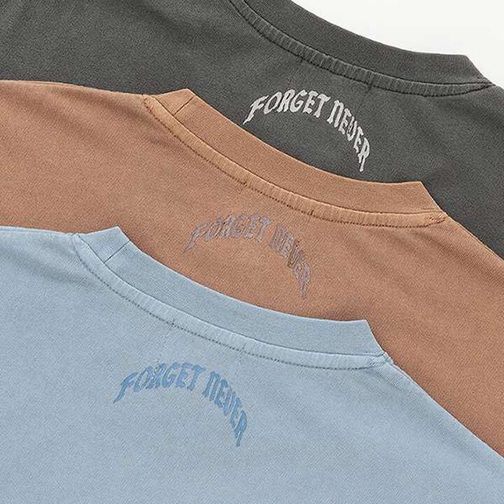 [FORGETNEVER] Heavyweight Pigment-Dyed Appliqué T-Shirt,Brown, medium image number 7