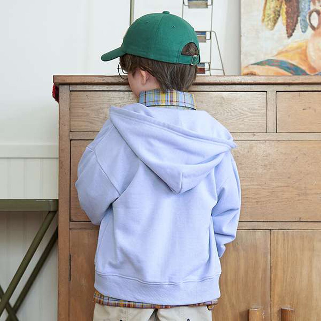 [Versatile Item] Drop Simple Zip Parka,Sax blue, large image number 6