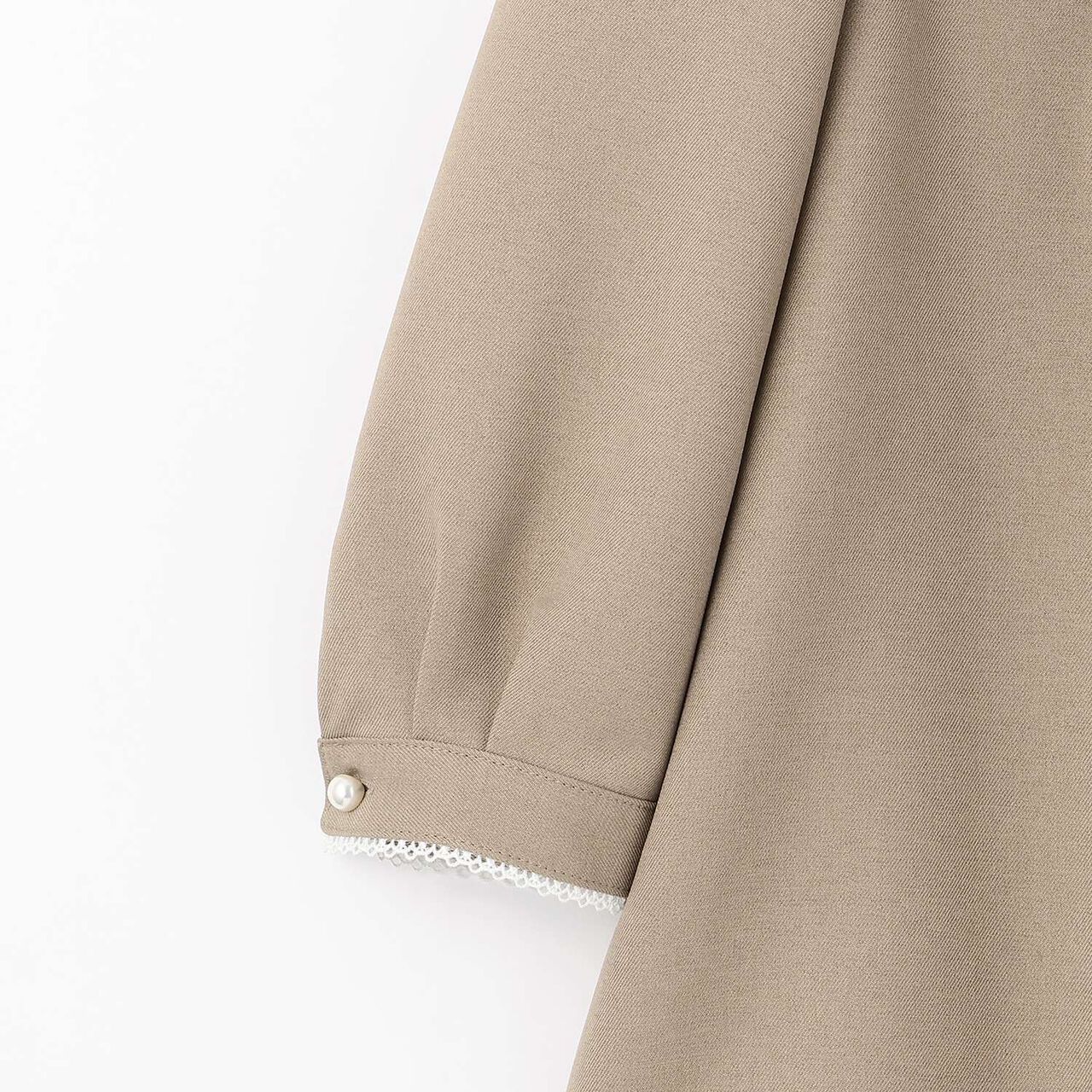 Semi-Formal Lace Collar One-Piece Dress,Beige, large image number 13