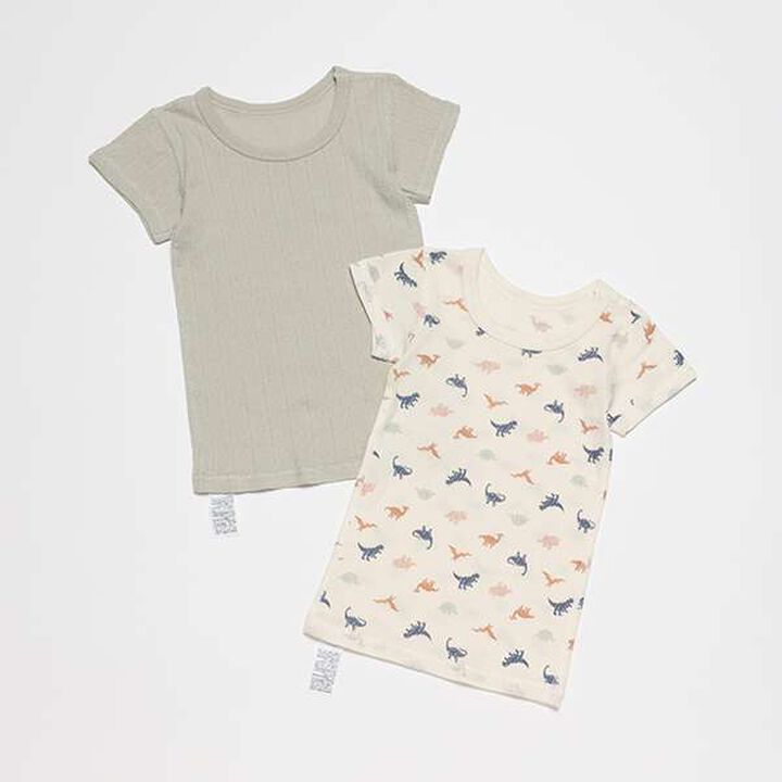 Organic Short Sleeve Undershirts 2-Pack,Pearl white, medium image number 15