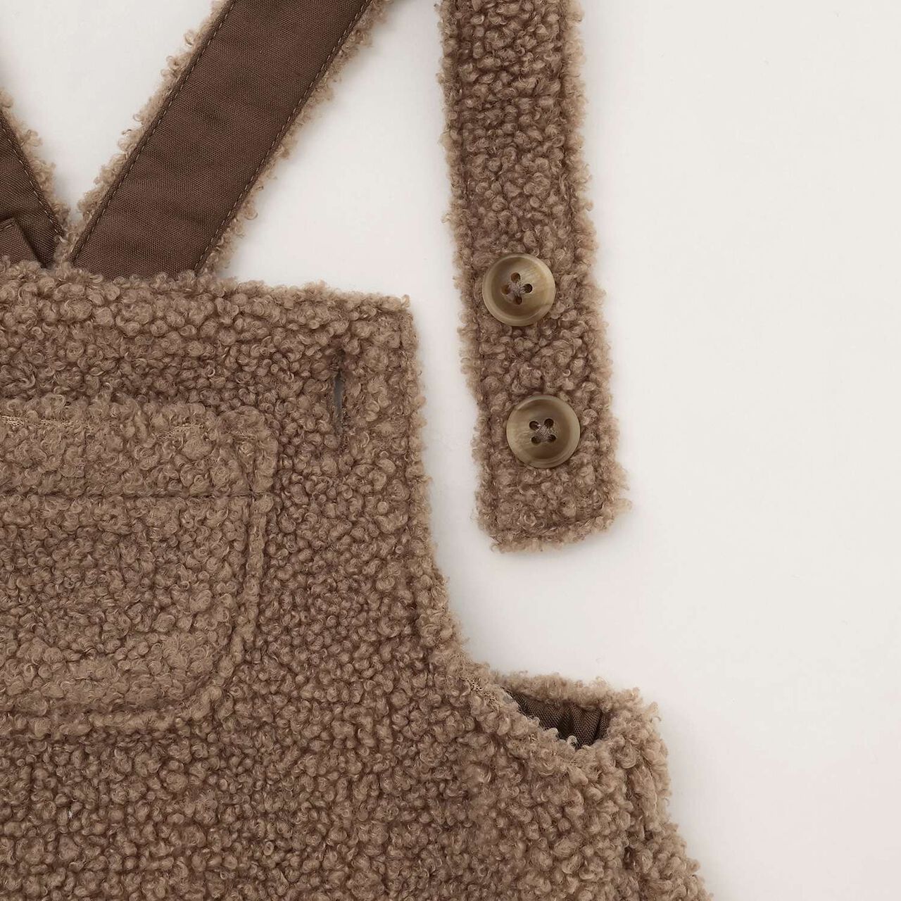 [D Bruna] Collared Romper + Boa Fabric Salopette Set,Off white, large image number 14