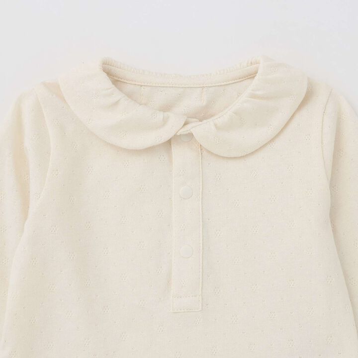 Organic Collar Bodysuit [Made in Japan],Pearl white, medium image number 2