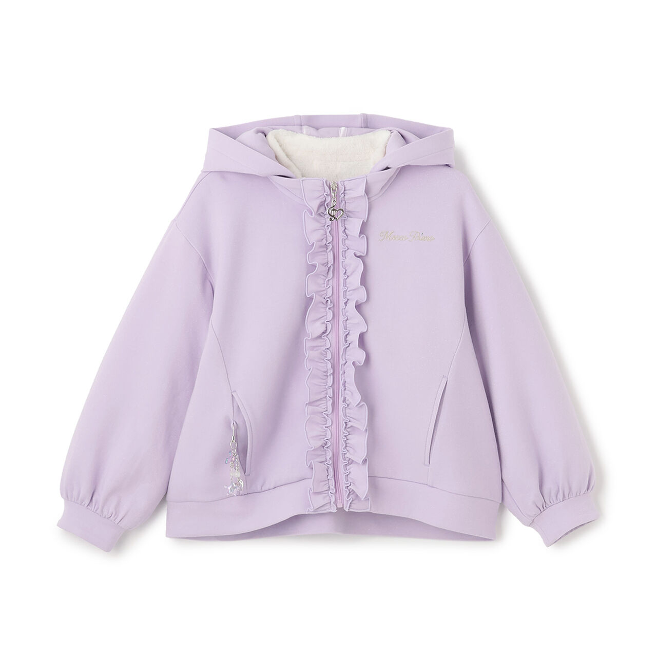 Lame Double-Knit Frill 3WAY Bomber Jacket,Sax blue, large image number 3