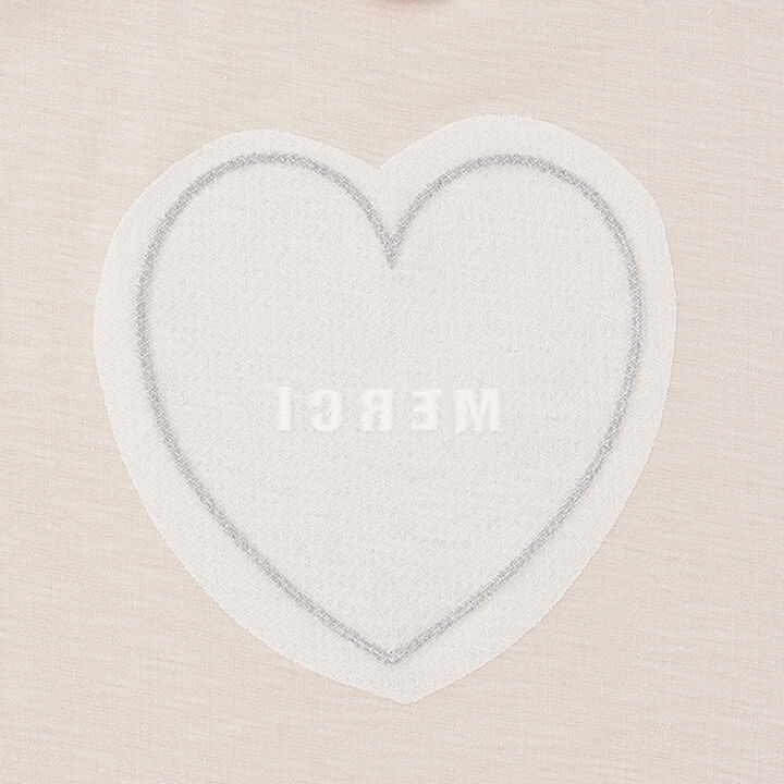 Anti-Stain Short Sleeve T-Shirt with Heart Design on Back,Light pink, medium image number 9