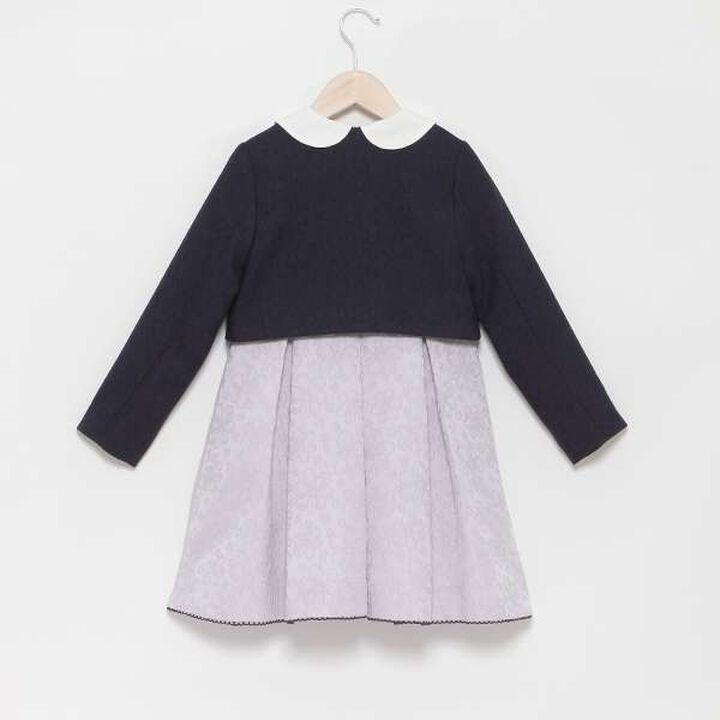 Kids Bolero Jacket + Jacquard Dress Set,Lavender, medium image number 1