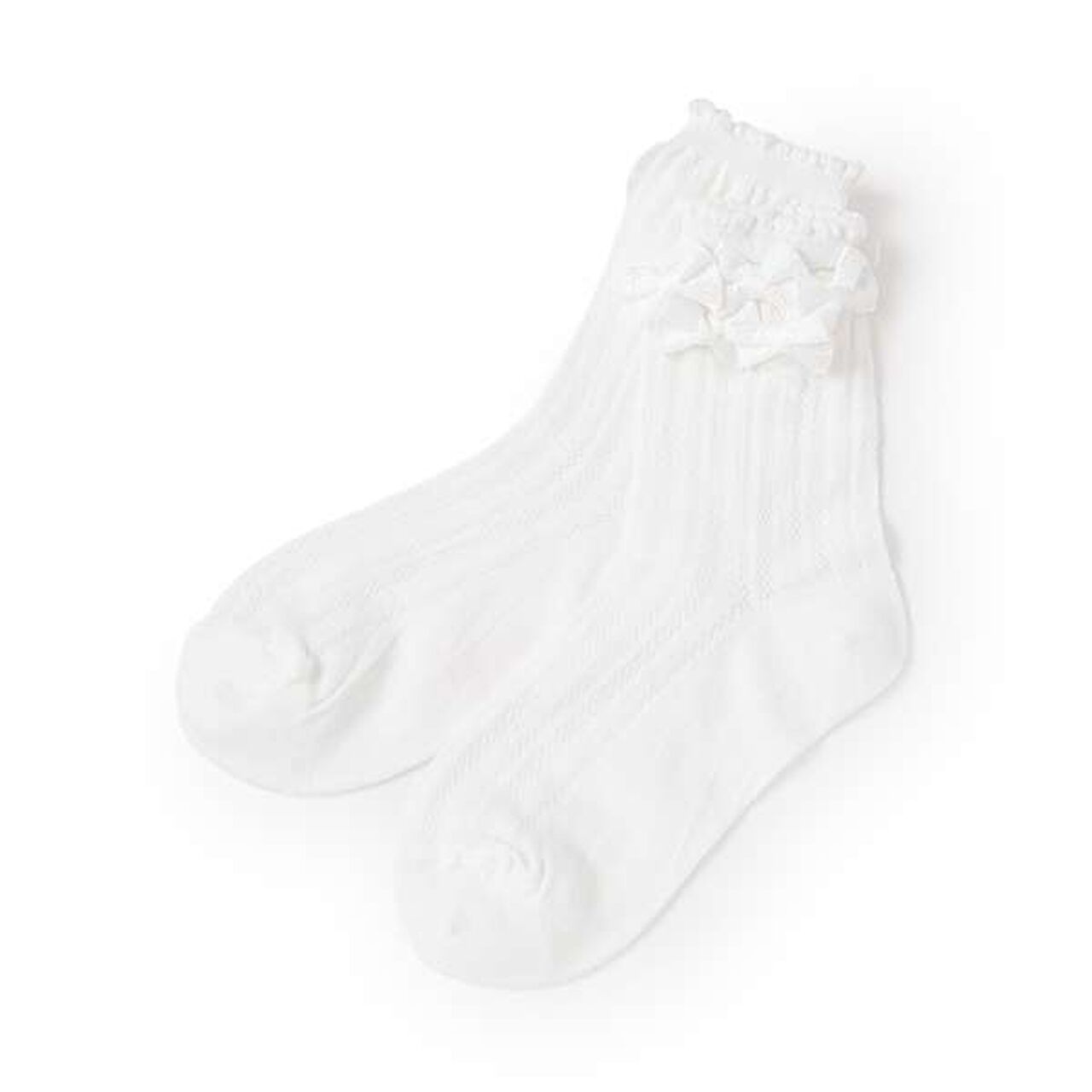 Ribbon Full Crew Socks,Sax blue, large image number 5