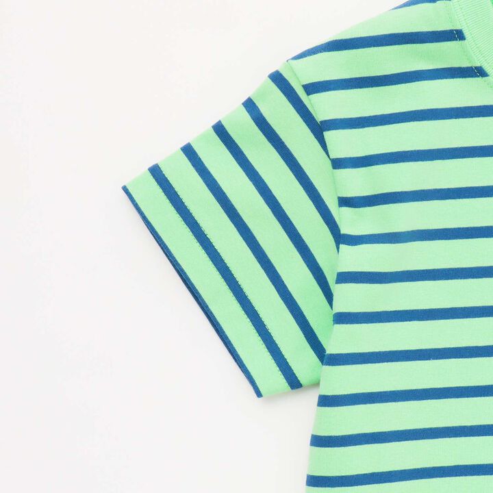 [Popular Item Restocked] [Not Available at Physical Stores] Patch Stripe Pattern Short-Sleeve T-Shirt,Moss green, medium image number 3