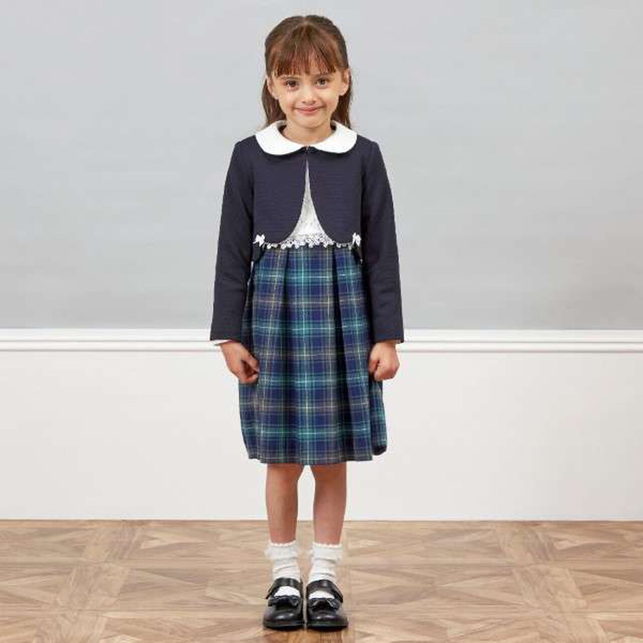 KP Ripple Ponte Fabric Collared Bolero [110-130],Off white, large image number 9