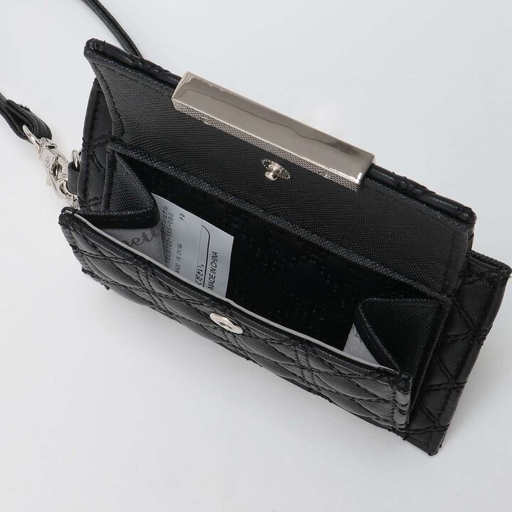 Quilted Design Multi Card Holder,Black, medium image number 5