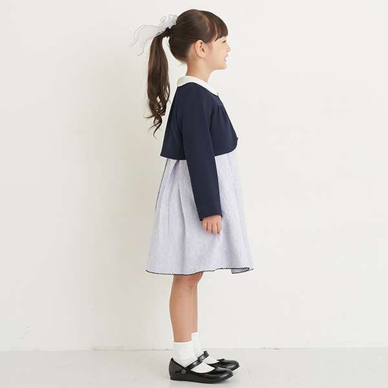 Kids Bolero Jacket + Jacquard Dress Set,Lavender, large image number 9