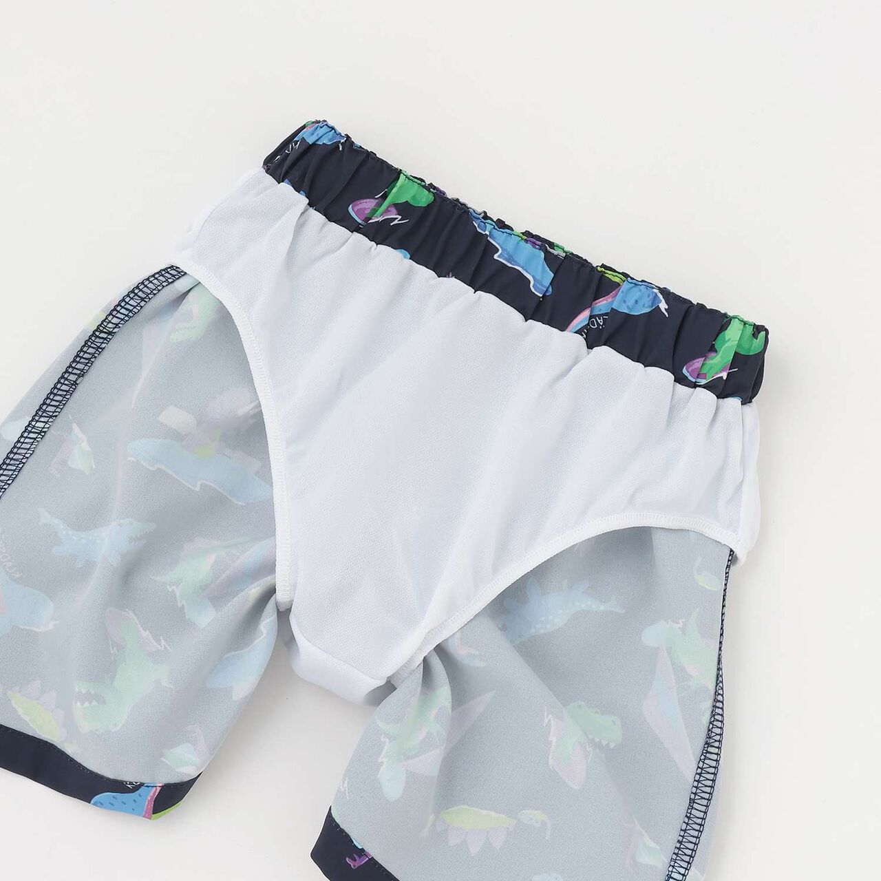 [SWIM] Dinosaur Pattern Swim Pants,Light khaki, large image number 4