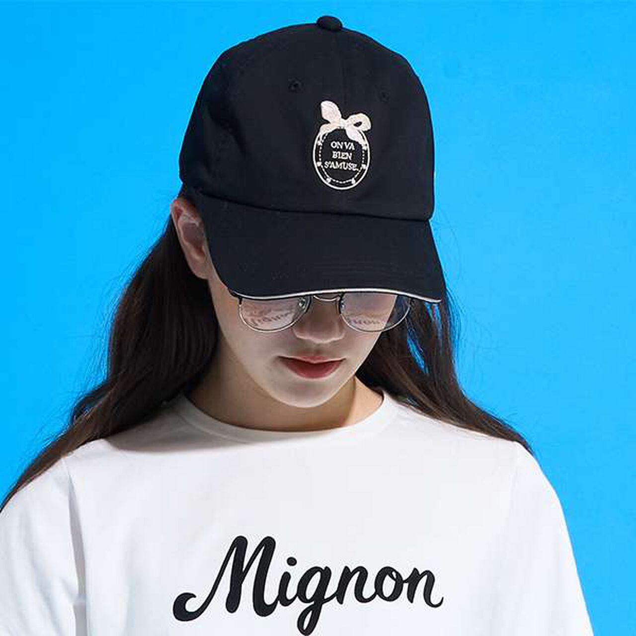 Ribbon Embroidered Cap,Black, large image number 12