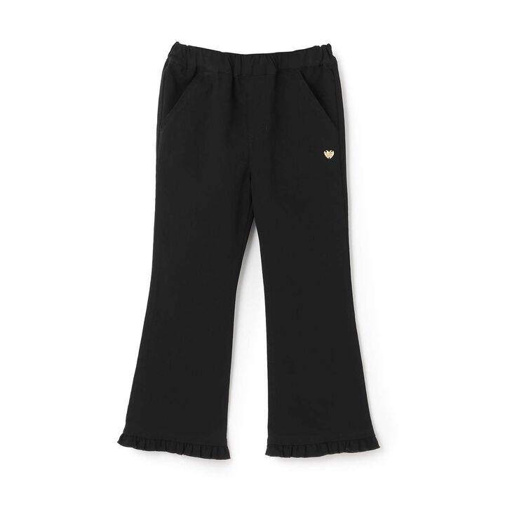 Tomo Pants Stretchy Hem Frill Flared Pants,Black, medium image number 5