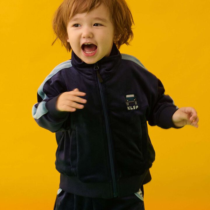 Velour Long-Sleeve Zip-Up Jacket with Car Embroidery,, medium