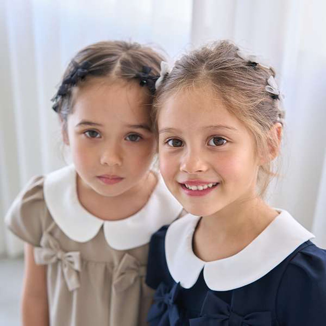 Tulle Ribbon Mini Hair Clips 10-Piece Set,Gray, large image number 6