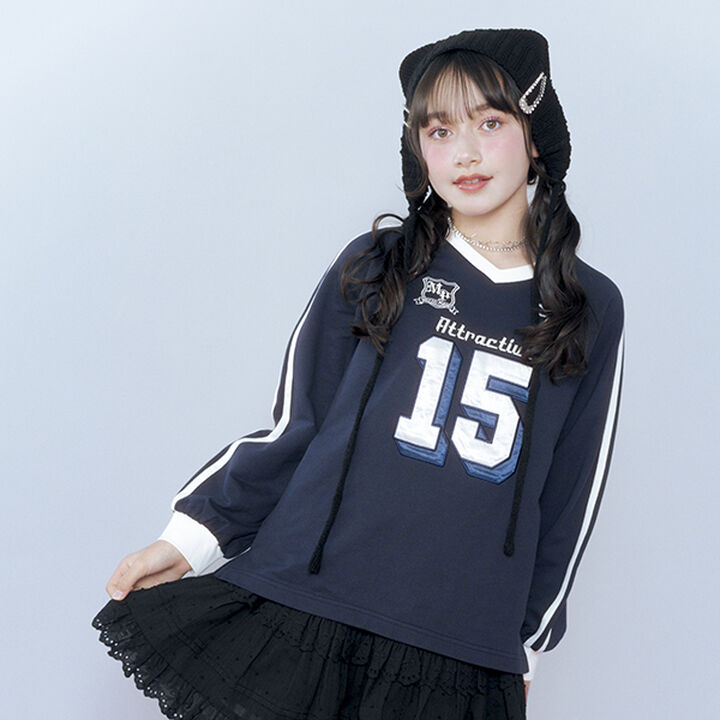 Numbered Long-Sleeve T-Shirt,Navy, medium image number 0