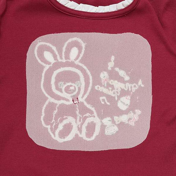 LT Bear Sleeve Contrast Frill,Wine, medium image number 5