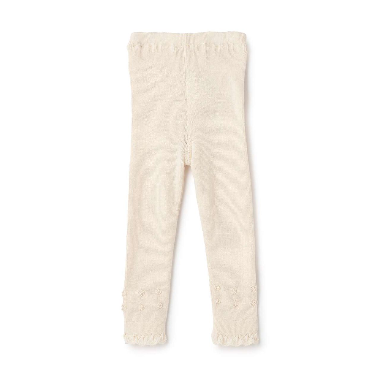 Organic Ribbed Knit Leggings [Made in Japan],Pearl white, large image number 0