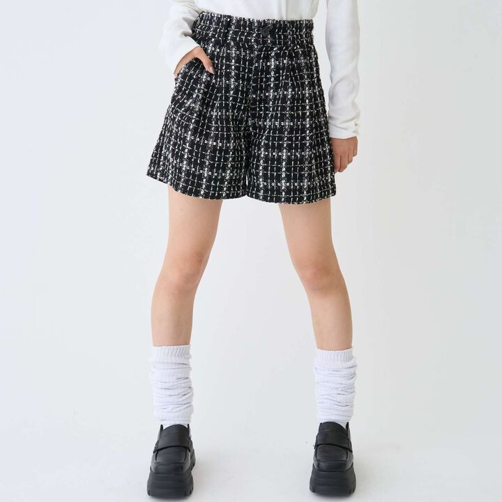 Adult-Style Holiday Tweed Short Pants,White, medium image number 2