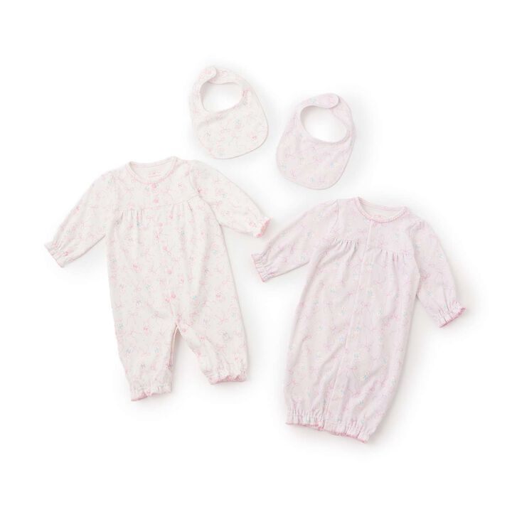 [Box Included] Rabbit Ribbon Pattern 2WAY All-in-One & Bib Set,Off white, medium image number 16