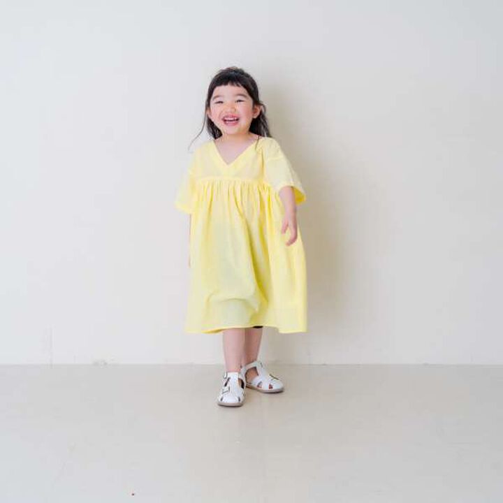 Boiled Gathered One-Piece Dress,Off white, medium image number 16