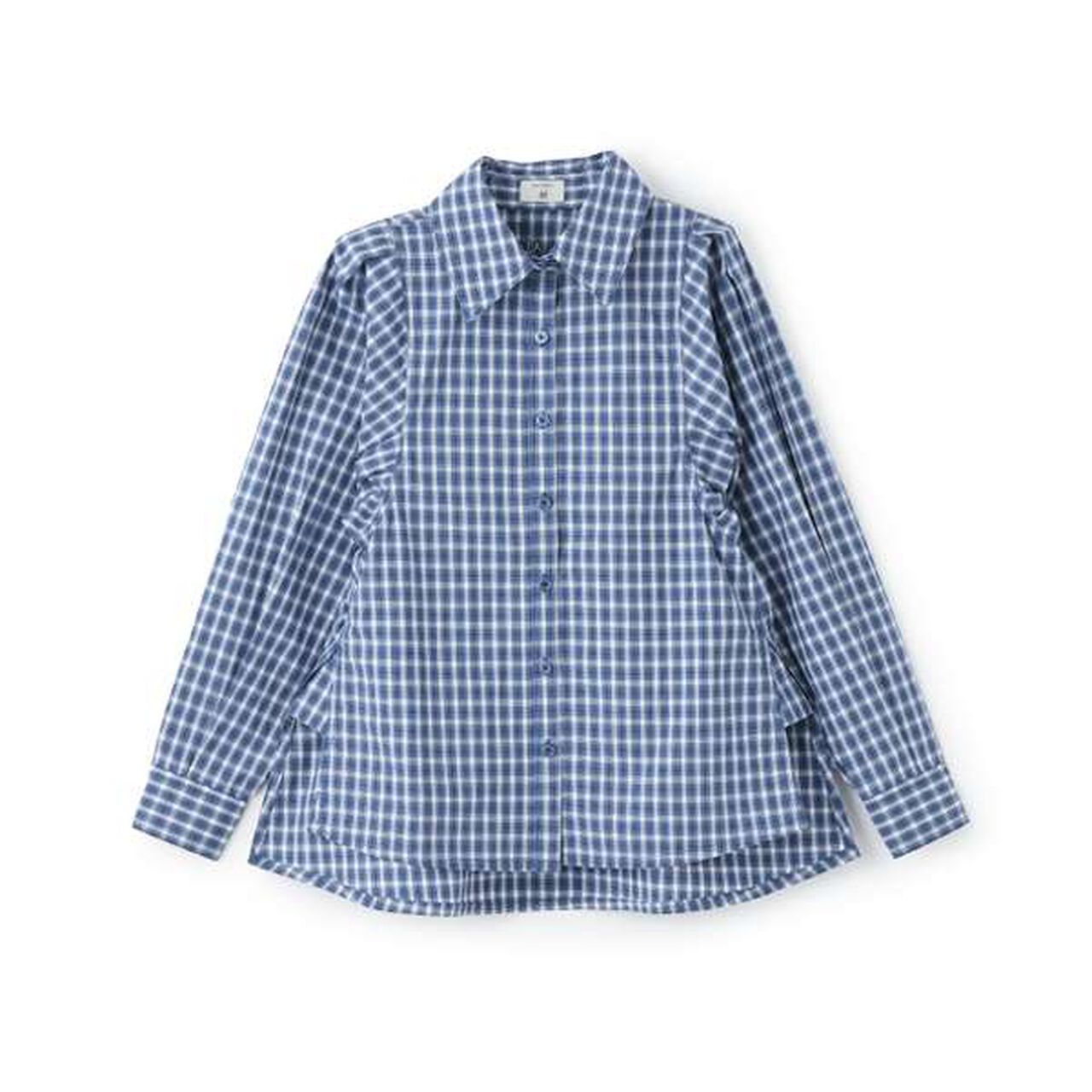 [AMI] Volume Sleeve Check Blouse,Deep blue, large image number 6