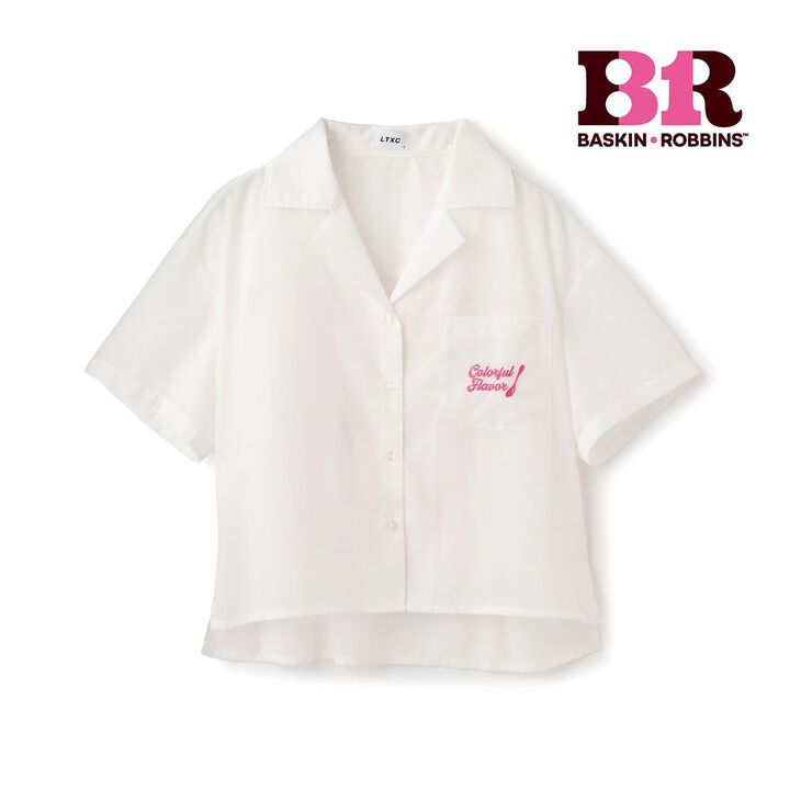 [31 Ice Cream] [LTXC] Open Collar Shirt,White, medium image number 6