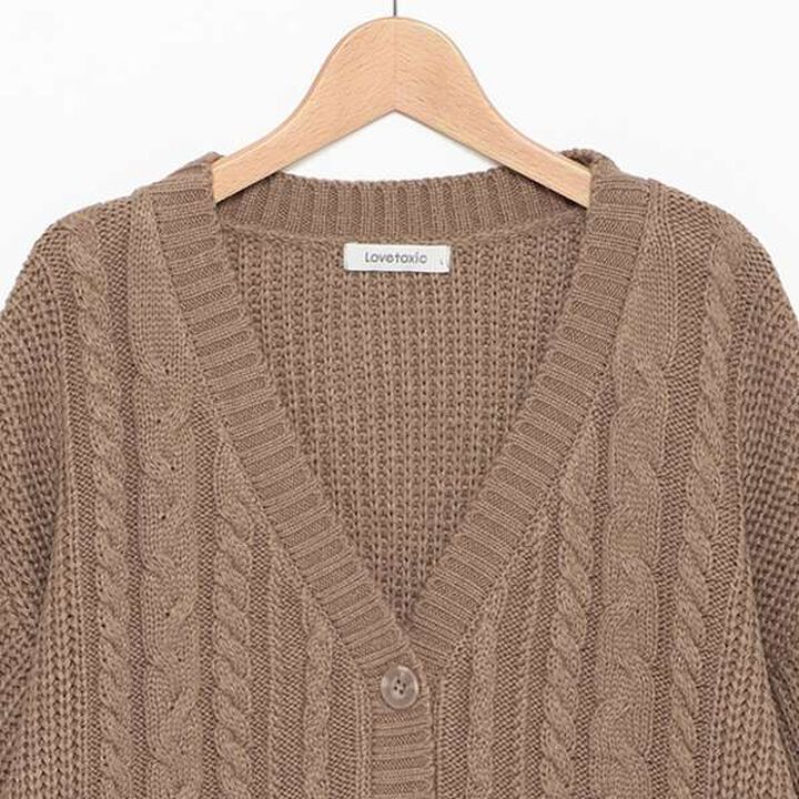 Washable Cable Knit Cardigan,Ivory, medium image number 16