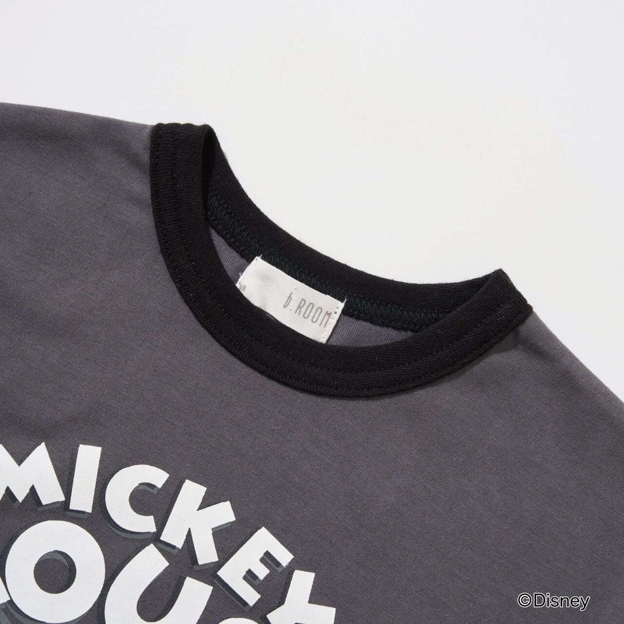 [Disney] [Comfortable Jersey] Assorted Print Ringer T-Shirt,Charcoal gray, large image number 4