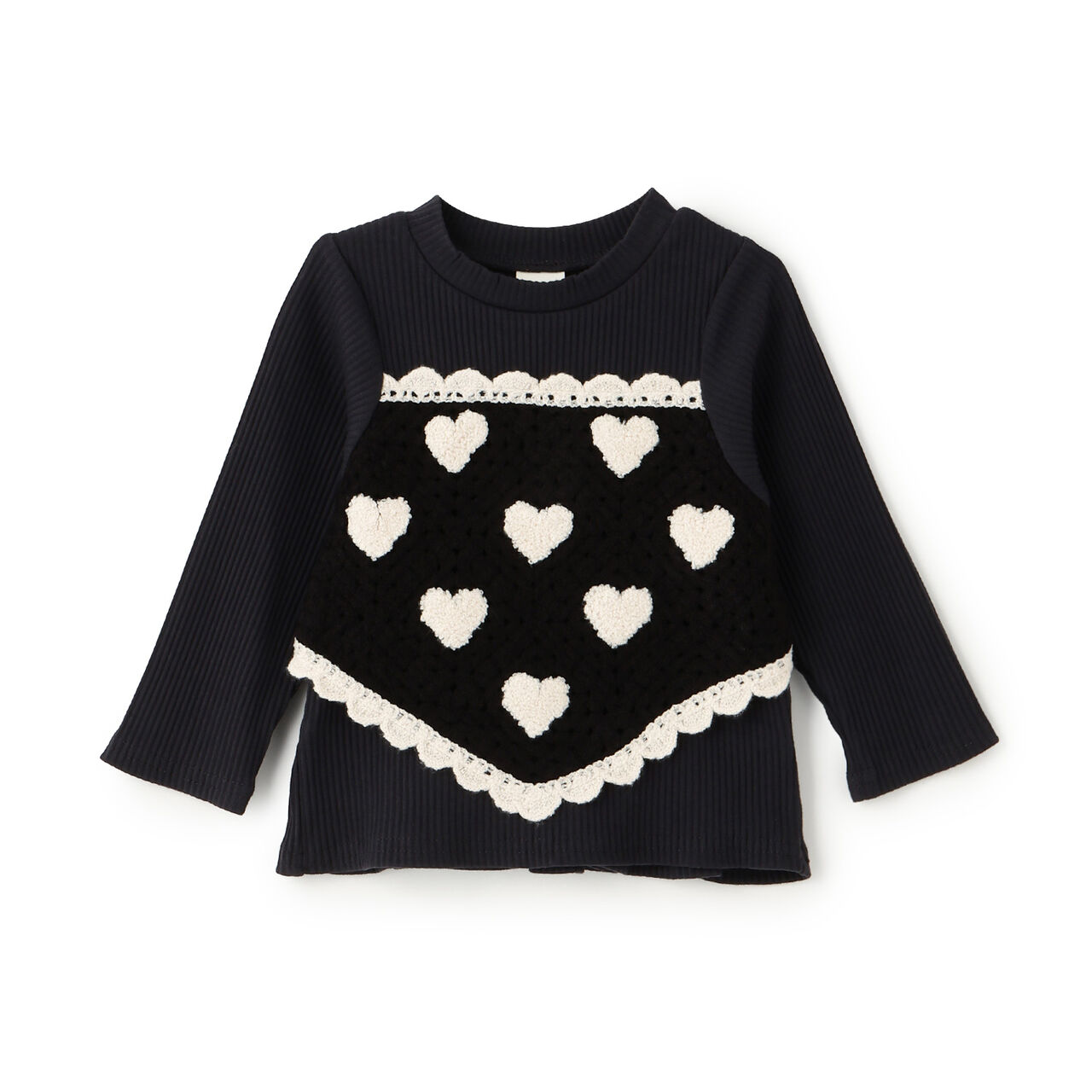 Black Crochet Docking Top,Black, large image number 0
