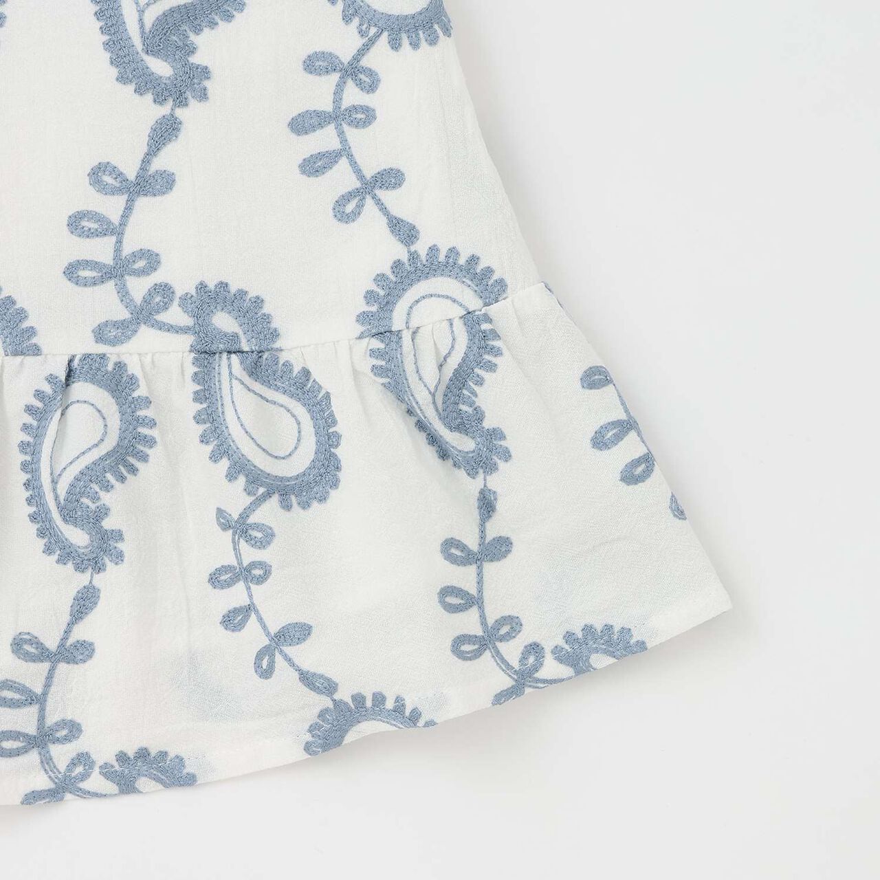 [Link] Paisley Embroidered One-Piece Dress,Cream, large image number 8