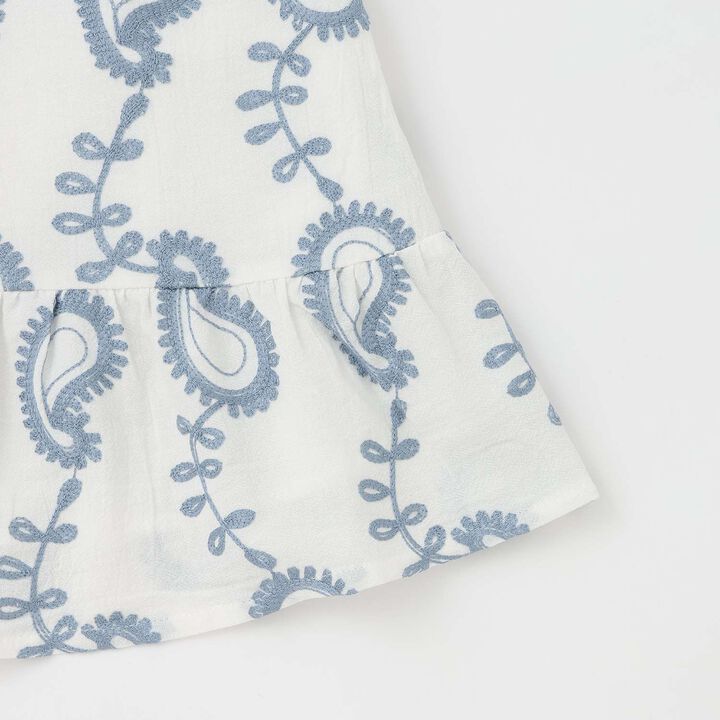 [Link] Paisley Embroidered One-Piece Dress,Cream, medium image number 8